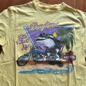 80s Harley Davidson Daytona Bike Week 1989 Killer Whale T Shirt